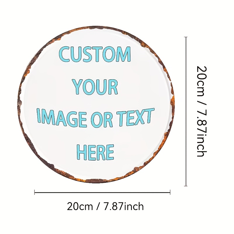 Custom Round Metal Tin Sign, P - Wine Tag Label avaliação e preço