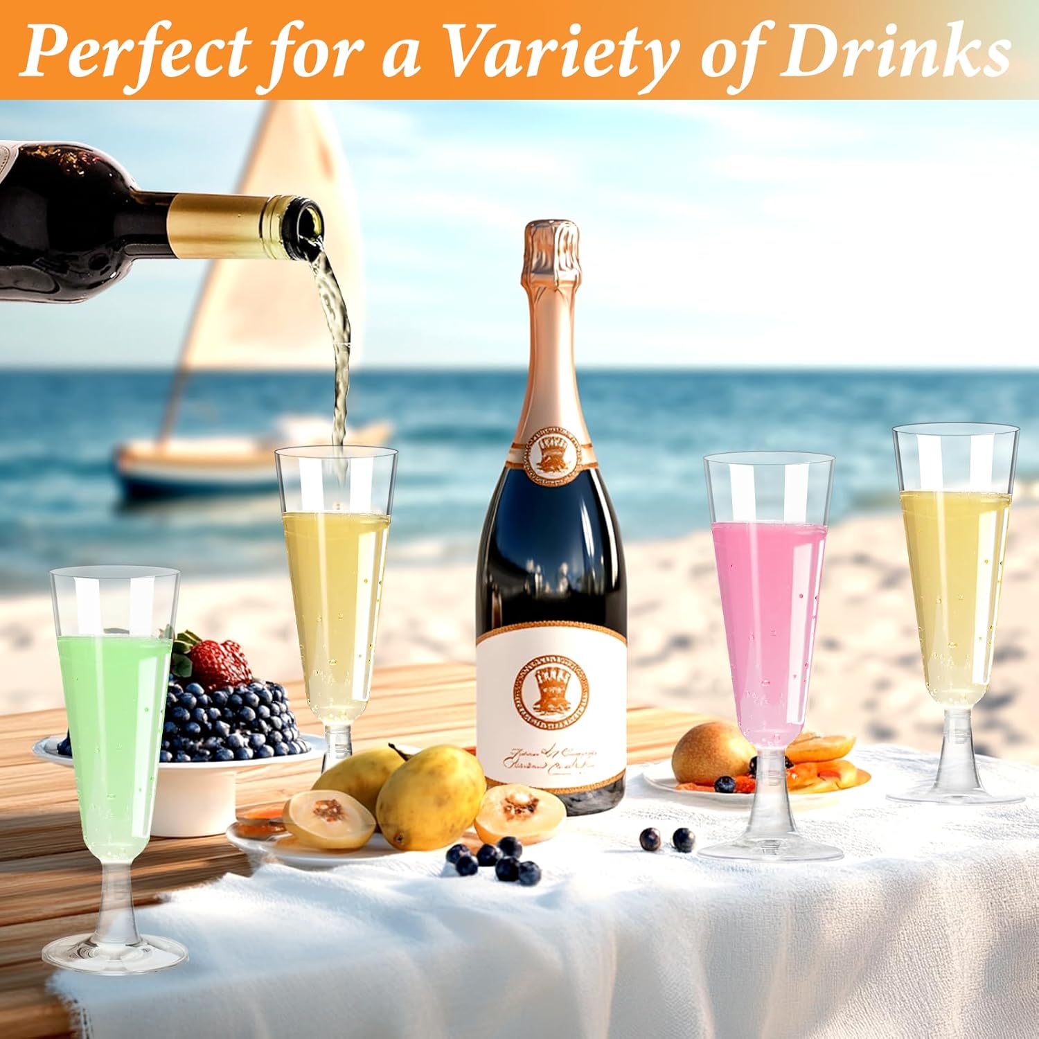 Plastic Champagne Flutes 40 Pa - Wine & Beer Unlimited Spirits avaliação e preço